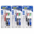 Bazic Products Mechanical Pencil with HB, 2B, 4B & 6B Lead, 2.0mm, Assorted Barrel Color, 3PK 706